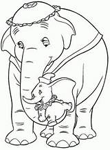 Dumbo Coloring Kids Pages Children Simple Printable sketch template