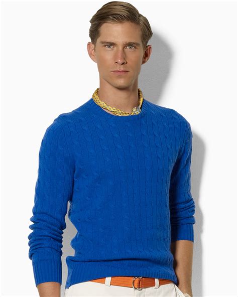 polo ralph lauren long sleeved cashmere cable knit crewneck sweater bloomingdales