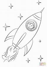 Rocket Astronaut sketch template