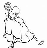 Cinderella Coloring Running Princess Pages Disney Sheets sketch template