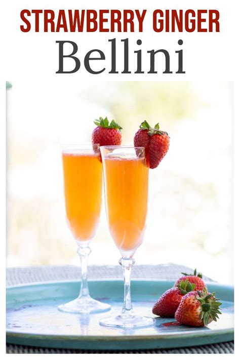 strawberry ginger bellini a fun sparkling cocktail bursting with
