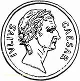 Coin Caesar Coins Clipart Clip Ancient Roman Coloring Rome Pages Ceasar Julius Gold Medieval Etc History Para Money Roma Gif sketch template