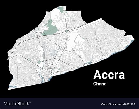 accra map capital city  ghana municipal vector image