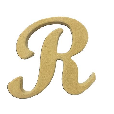 6 Capital Letter R Script Cursive Unfinished Wood Diy Craft Cutout To