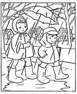 Coloring Pages Kids Rainy Spring Rain Season Drawing Seasons Sheets Printable Clipart School Color Days Clip Helping Cliparts Others Honkingdonkey sketch template