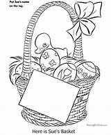 Easter Coloring Pages Basket Bunny Print Card sketch template