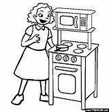 Kitchen Play Coloring Clipart Pages Toys Dramatic Clip Cliparts Set Online sketch template
