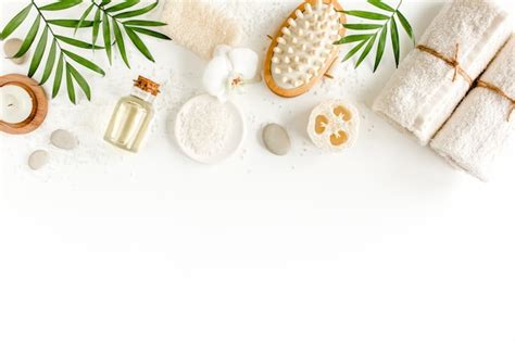 premium photo spa background natural spa cosmetics products eco