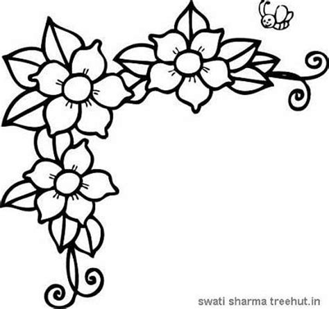 flower border coloring clipart