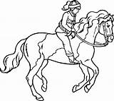 Horse Riding Coloring Pages Color Print Horses Printable Kids Pony sketch template