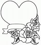 Coloring Pages Roses Printable Adult Heart Adults Hearts Popular sketch template