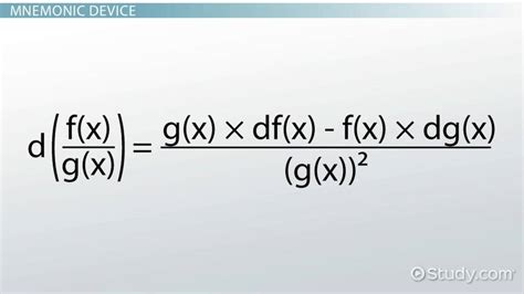 quotient rule definition formula examples lesson studycom