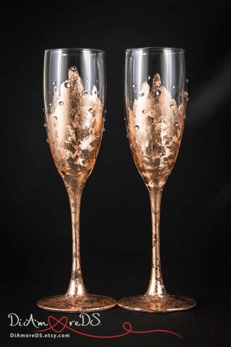 Rose Gold Wedding Toasting Flutes Personalized Wedding