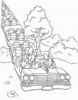 Coloring Pages Amusement Park Roller Coaster Popular sketch template