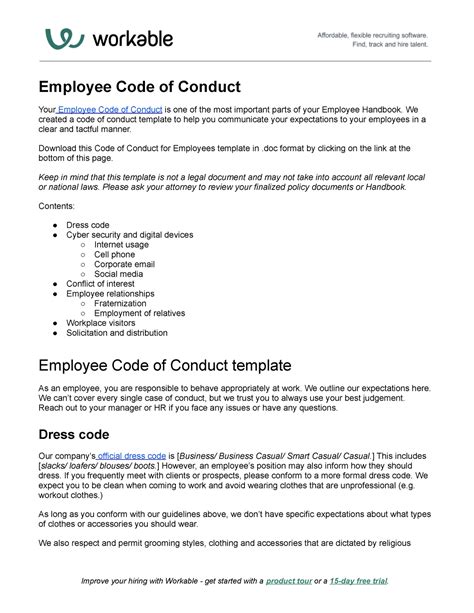 employee code  conduct  created  code  conduct template    communicate