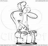 Sitting Chair Man Cartoon Outline Illustration Mesmerized Clip Royalty Toonaday Rf Clipart Ron Leishman sketch template