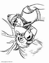 Coloring Sven Pages Kristoff Frozen Printable Disney Colouring Girls sketch template