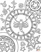 Coloring Zodiac Pages Signs Sign Scorpius Printable Color Kids Supercoloring Colorings Getdrawings Getcolorings Print Comments Categories sketch template