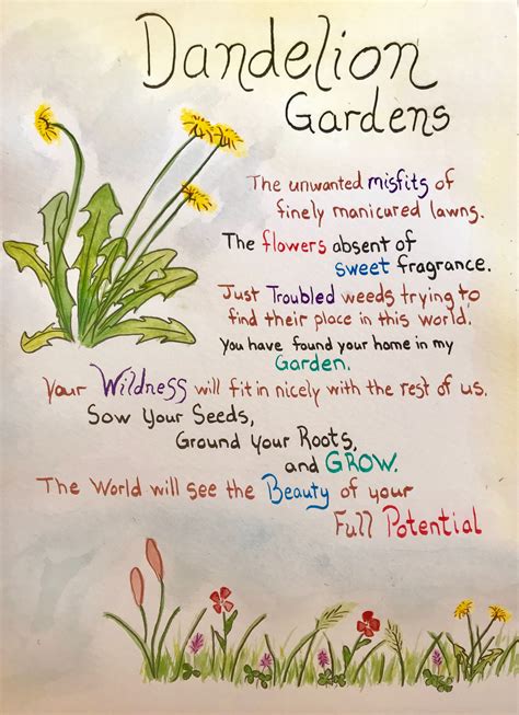 dandelion gardens poem dandelion sweet fragrances poems