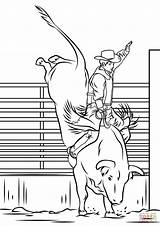Coloring Rodeo Bull Pages Riding Bucking Printable Print Horse Drawings Easy Color Drawing Supercoloring Sheets Cowboy Kids Riders Template Bulls sketch template