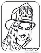 Firefighter Coloring Pages Fire Female Safety Drawing Women Color Firefighters Prevention Volunteer Children Department 2009 Emt Book Choose Board Dayna sketch template