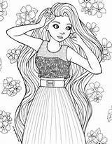 Coloring Pages People Jae Baylee Girl Hair Colouring Aphmau Drawing Printable Sheets Cute Kids Person Color Adults Fancy Long Girls sketch template