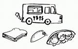 Trucks Coloring Food Popular Coloringhome sketch template