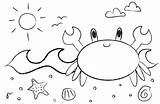Crab Coloring Pages Cute Beach Printable Kids Print Color Deviantart Hermit sketch template