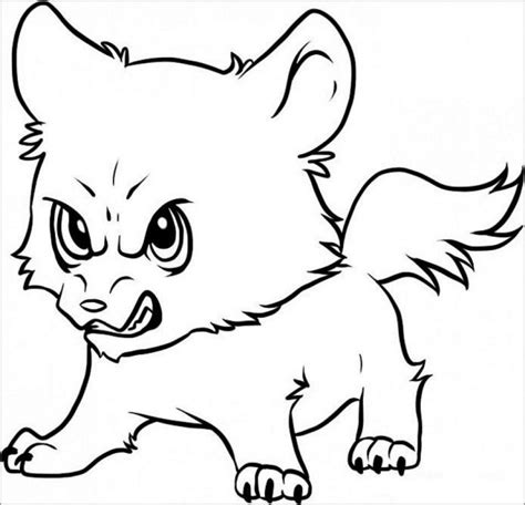 angry baby wolf coloring page coloringbay