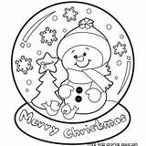 Coloring Christmas Pages Snow Globe Snowman Merry Kids Say Whit Print Printable Winter Santa Adults Color Getcolorings Getdrawings Printables Snowglobe sketch template