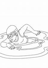 Swimming Coloring Pages Kids Color Printable sketch template