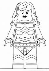 Wonder Woman Coloring Lego Pages Printable sketch template