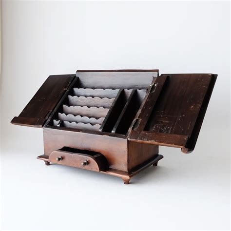 houten buro kist letterbox met veel vakjes en lade catawiki