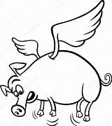 Pig Kolorowanki Farma Latająca świnia sketch template