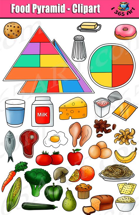 food pyramid clipart set kids nutrition graphics clipart  school