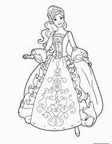 Coloring Barbie Pages Princess Printable Printables Popular sketch template