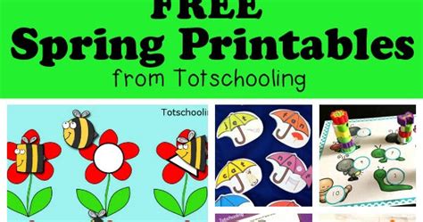 spring printables  kids totschooling toddler preschool