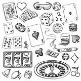 Casino Poker Chips Hand Tattoo Drawing Drawings Vegas Drawn Chip Collection Small Tattoos Draw Money Flash Doodle Cards Dice Las sketch template