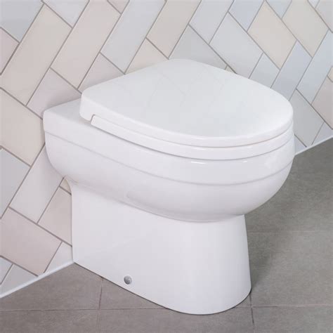 bathroom   wall toilet wc pan toilet quick release soft close seat ceramic ebay