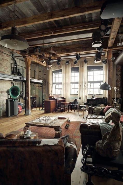 outstanding rustic industrial living room design ideas rusticarchitecture industrial style