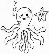 Octopus Coloring Pages Cute Kids Colouring Printable Drawing Sheets sketch template