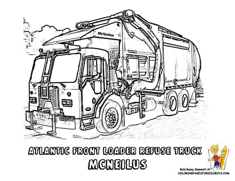grimy garbage truck coloring page garbage trucks