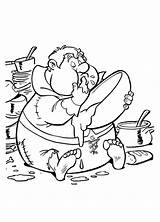 Fat Boy Coloring Pages Greedy Kids Drawing Cartoon Netart Drawings Color Lazy sketch template