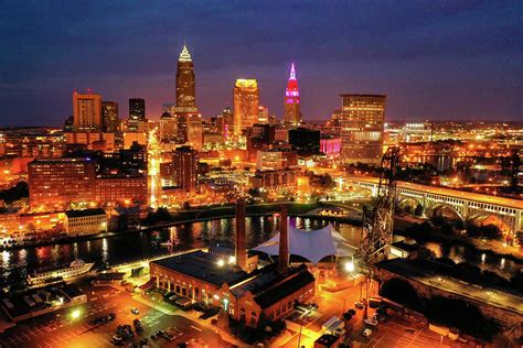 Nautica Waterfront And Downtown Cleveland Photograph By Linas Muliolis
