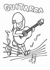 Guitarra Instrumentos Colorear Musicales Acciones Tocando Alumnado Cucaluna Sonriente Abierta sketch template