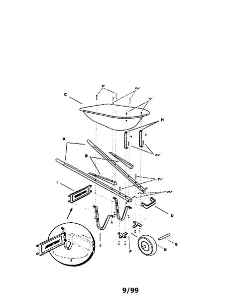 wheelbarrow  diagram parts list  model  tru temper parts wheelbarrow parts