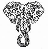 Coloring Pages Intricate Elephant Getcolorings Adults sketch template