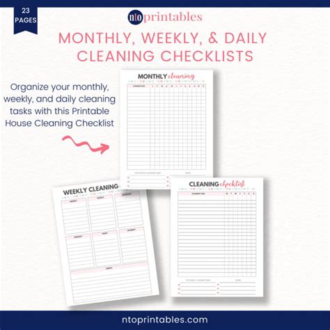 home cleaning checklists printable