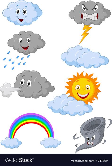 weather symbol cartoon royalty  vector image