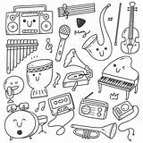 Musique Instruments Instrumentos Musicales Muziekinstrumenten Trait Lijntekeningen Musikbilder Griffonnages Collecter sketch template